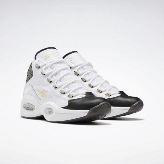 Reebok Question Mid White/Black/Gold Men