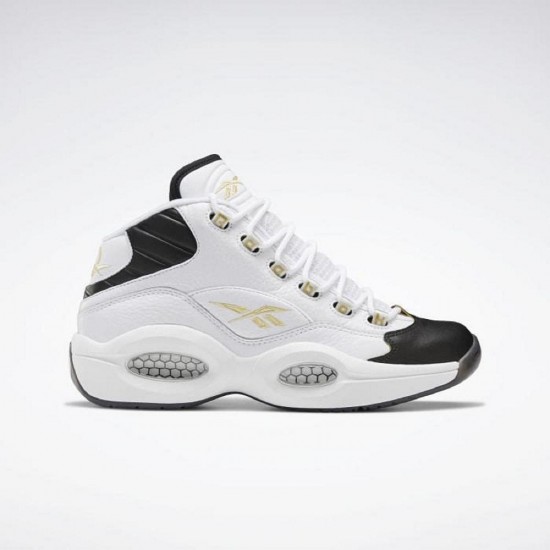 Reebok Question Mid White/Black/Gold Men